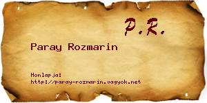 Paray Rozmarin névjegykártya